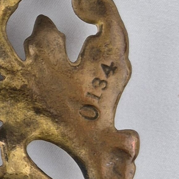 Vintage Oval Brass Ornate Table Top Picture Frame Swivel Easel Stand Scroll Work - Picture 11 of 16